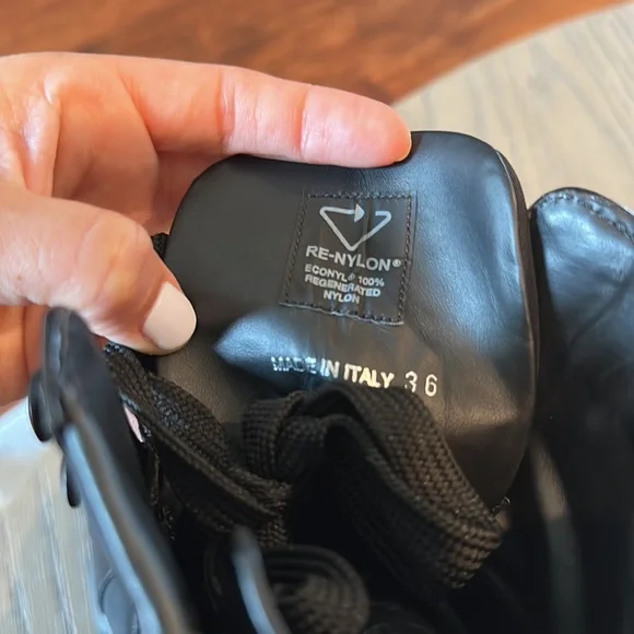 Prada Brushed leather and nylon booties fits size 5.5 / 36 EU black - Picture 5 of 17